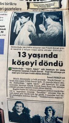Tan Gazetesi 1 Haziran 1985 - Doldurduğu Tek Plakla Milyoner Olan Küçük Emrah Şimdi Kendine 3 Milyon Liraya Sahne Elbisesi Diktiriyor... GZ127889 - 2