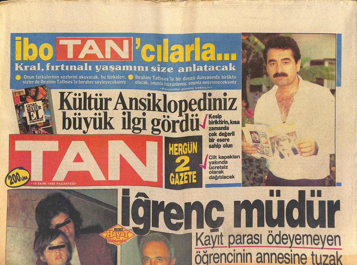 Tan Gazetesi 10 Ekim 1988 - İbo Tan'cılarla - Sibel Can'a Nazar Boncuğu Semra Özal'dan GZ151237 - 1