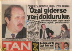 Tan Gazetesi 10 Nisan 1988 - Bakanlar İçin 10 Milyar Liraya Villa Yaptırılıyor GZ61857 - 1