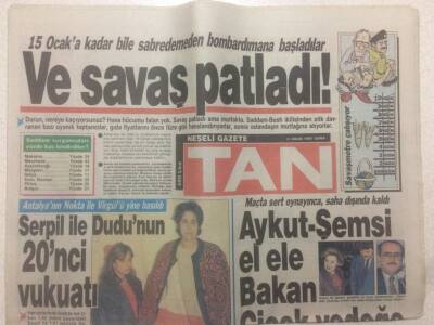 Tan Gazetesi 11 Ocak 1991 - Saddamı Protesto İçin Çırılçıplak Konser Verdi GZ51615 - 1