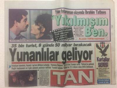 Tan Gazetesi 13 Nisan 1990 - Yunanlılar Geliyor GZ51600 - 1