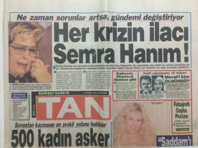 Tan Gazetesi 13 Şubat 1991 - Her Krizin İlacı Semra Özal GZ51875 - 1