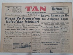 Tan Gazetesi 14 Eylül 1945 - Rusya Ve Fransanın İtalyadan İstedikleri GZ71521 - 2