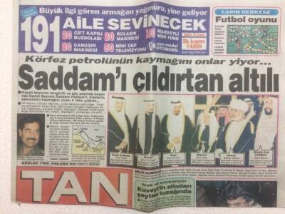 Tan Gazetesi - 15 Ağustos 1990 - Saddam Hüseyini Çıldırtan Altılı GZ51388 - 1