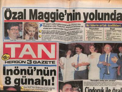 Tan Gazetesi 15 Haziran 1987 - Oya Aydoğan 2 Aylık Hamile, İnönünün 8 Günahı GZ104061 - 1