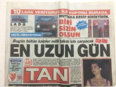 Tan Gazetesi 15 Kasım 1989 - Bütün Kalpler Milli Takım İçin GZ51792 - 1