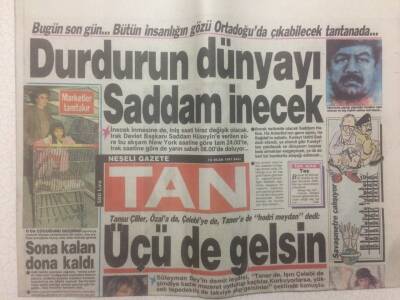 Tan Gazetesi 15 Ocak 1991 - Banu Alkan Artık Pas Tuttum Dedi GZ51616 - 1