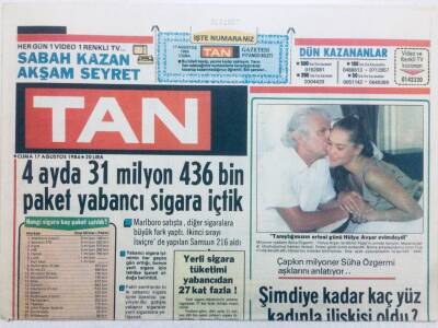 Tan Gazetesi 17 Ağustos 1984 - Eski Karısı İbrahim Tatlısesi Savundu GZ42098 - 1
