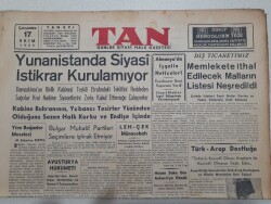 Tan Gazetesi 17 Ekim 1945 - Yunanistanda Siyasi İstikrar Kurulamıyor GZ71515 - 2