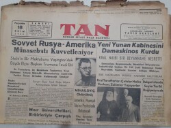 Tan Gazetesi 18 Ekim 1945 - Sovyet Rusya - Amerika Münasebeti Kuvvetleniyor GZ71516 - 2