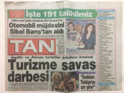 Tan Gazetesi - 19 Ağustos 1990 - Seren Serengil Sürpriz Yaptı GZ51383 - 1