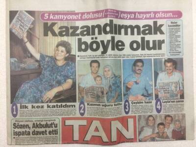 Tan Gazetesi - 2 Ağustos 1990 - Ajdanın Burnu Yamuldu GZ51413 - 1