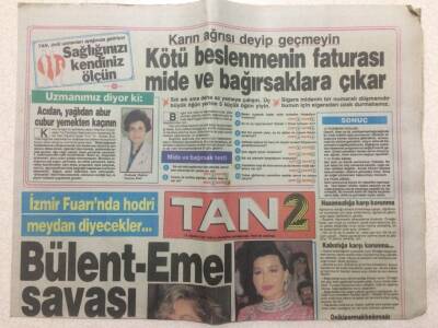 Tan Gazetesi 2 Eki 14 Ağustos 1990 - Bülent Ersoy Emel Sayın Savaşı GZ51455 - 1