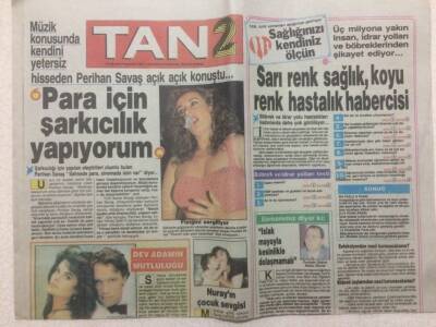 Tan Gazetesi 2 Eki 16 Ağustos 1990 - Perihan Savaş,Para İçin Şarkıcılık Yapıyorum GZ51457 - 1