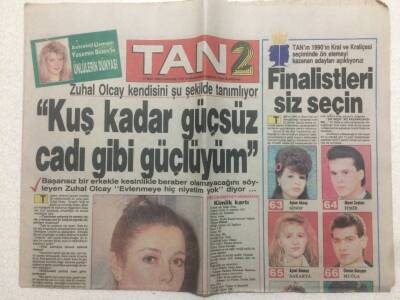 Tan Gazetesi 2 Eki 17 Mart 1990 - Zuhal Olcay,Kuş Kadar Güçsüzüm GZ51464 - 1