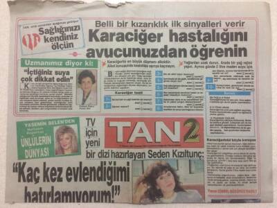 Tan Gazetesi 2 Eki 18 Ağustos 1990 - Karaciğer Hastalığını Avucunuzdan Öğrenin GZ51463 - 1