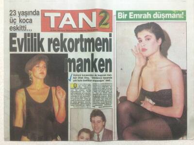 Tan Gazetesi 2 Eki 20 Nisan 1990 - Evlilik Rekortmeni Manken GZ51887 - 1