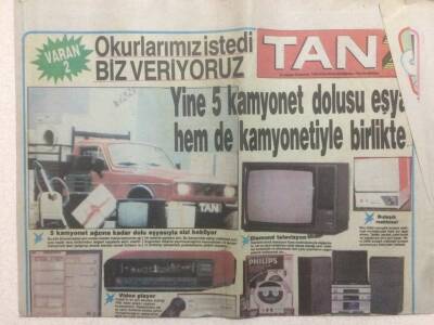 Tan Gazetesi 2 Eki 21 Haziran 1990 - Çiğdeme 100 Milyon Liralık Sahne Teklifi GZ51929 - 1
