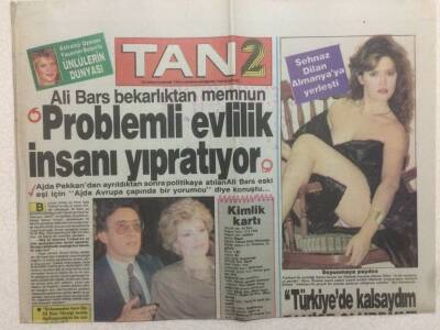 Tan Gazetesi 2 Eki 23 Haziran 1989 - Ajda Pekkan Anlaşarak Ayrıldı GZ51900 - 1