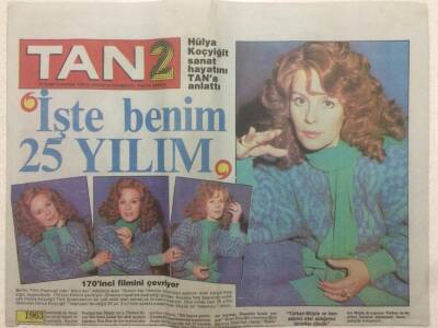 Tan Gazetesi 2 Eki 25 Şubat 1990 - Hülya Koçyiğit,İşte Benim 25 Yılım GZ51476 - 1