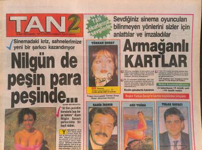 Tan Gazetesi 2 Eki 27 Eylül 1989 - Perihan Savaş Kaset Hazırlığını Bitirdi - Nilgün de Peşin Para Peşinde... GZ127513 - 1