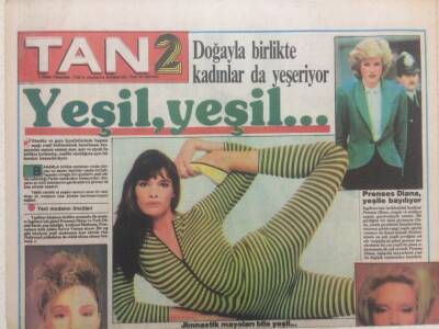 Tan Gazetesi 2 Eki 3 Nisa 1990 - Prenses Dıana Yeşile Bayılıyor GZ51233 - 1