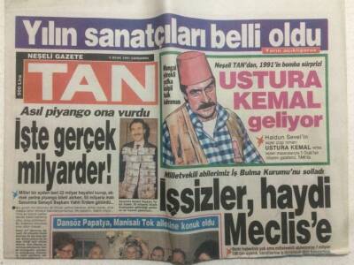 Tan Gazetesi 2 Ocak 1991 - Hülya Avşar Tanju İçin Söyledi GZ51781 - 1
