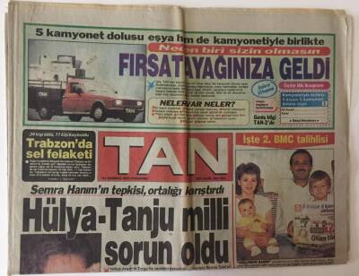 Tan Gazetesi 21 Haziran 1990 - Hülya- Tanju Milli Sorun Oldu, Semra Özal Bu Aşka Karşı Çıktı GZ11975 - 1