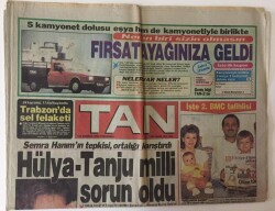 Tan Gazetesi 21 Haziran 1990 - Hülya- Tanju Milli Sorun Oldu, Semra Özal Bu Aşka Karşı Çıktı GZ11975 - 2