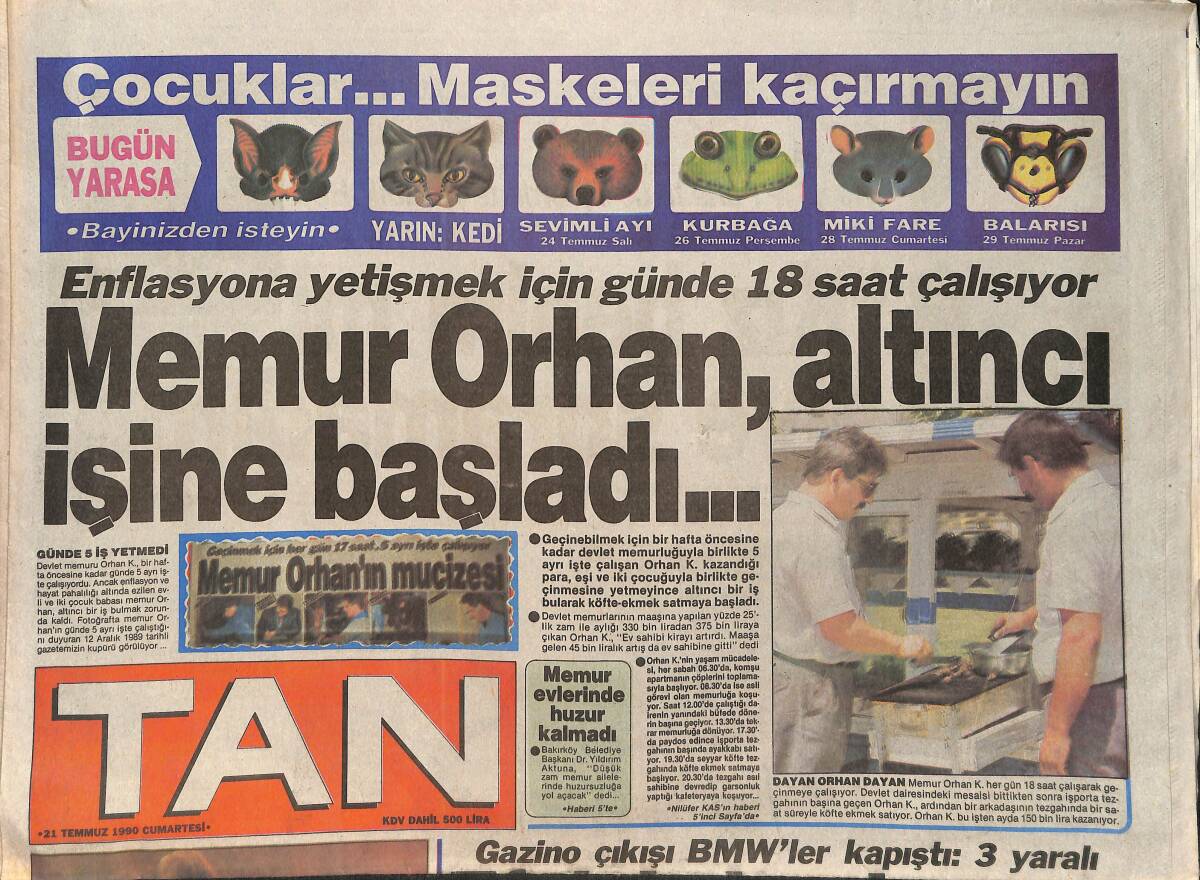Tan Gazetesi 21 Temmuz 1990 - Emel Sayın Fuarın Kraliçesi - Yasemin Evcim, Kardeşini De Yetiştirdi GZ2389 - 1