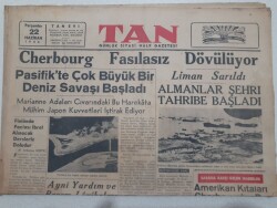 Tan Gazetesi 22 Haziran 1944 - Pasifikte Çok Büyük Bir Deniz Harbi Başladı GZ71524 - 1
