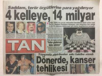 Tan Gazetesi 24 Ağustos 1990 - Saddam Teröre Para Yağdırıyor GZ51839 - 1