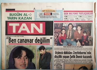 Tan Gazetesi 24 Kasım 1983 Nazan Şoray At Otomobilden Daha Pahalı -GZ33441 - 1