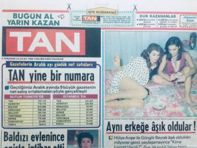 Tan Gazetesi 24 Ocak 1985 - Hülya Avşar Ve Güngör Bayrak Aynı Erkeğe Aşık Oldular GZ42099 - 1