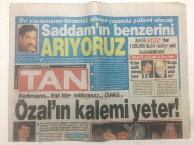 Tan Gazetesi 24 Ocak 1991 - Irak Bize Saldıramaz Özalın Kalemi Yeter GZ51587 - 1