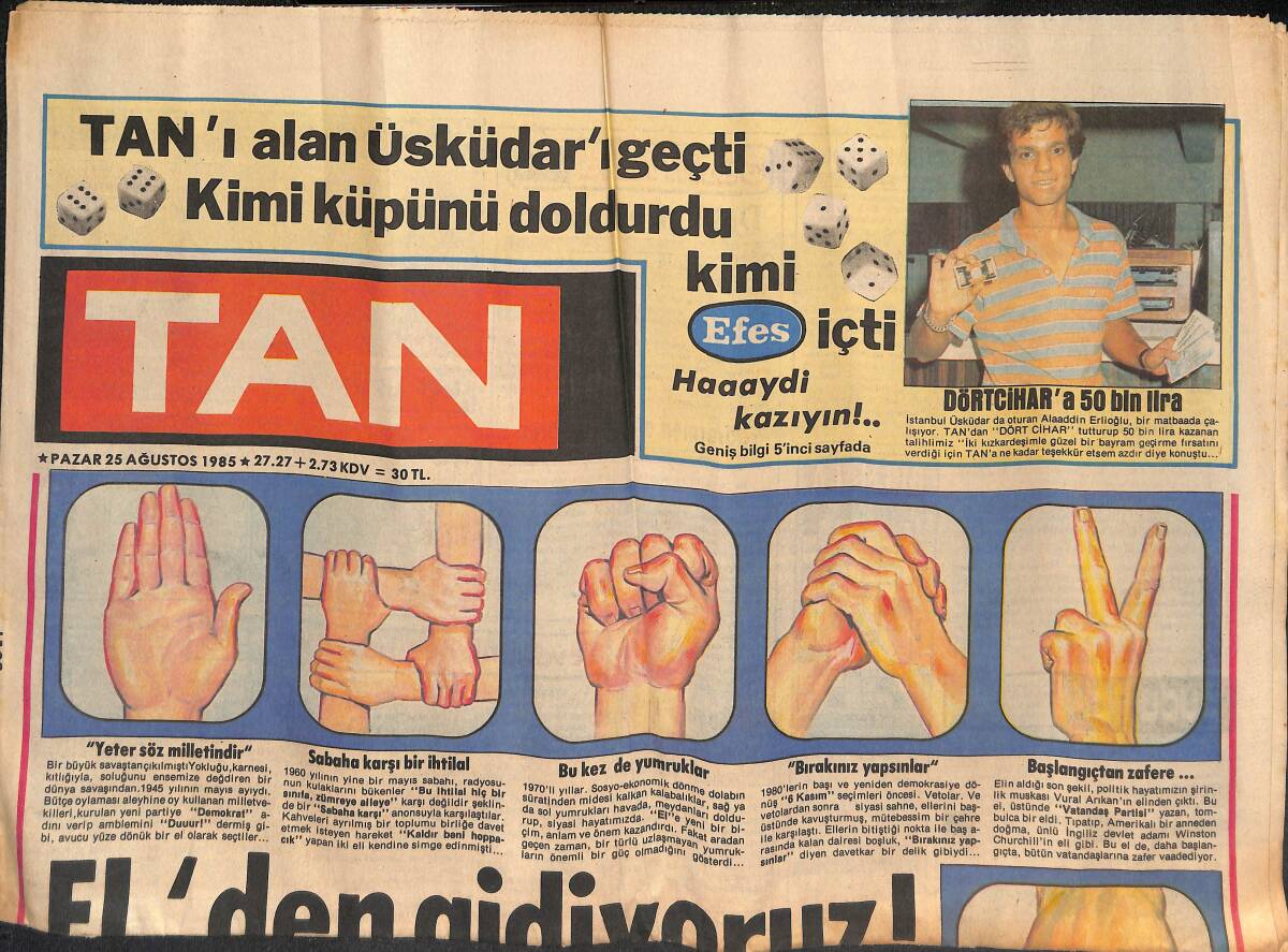 Tan Gazetesi 25 Ağustos 1985 - Ferdi Tayfur'un Annesi Kocasının Kardeşine Kaçtı GZ134494 - 1
