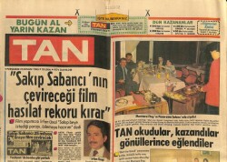 Tan Gazetesi 25 Nisan 1985 - Sakıp Sabancının Çevireceği Film Hasılat Rekoru Kırar GZ62061 - 1