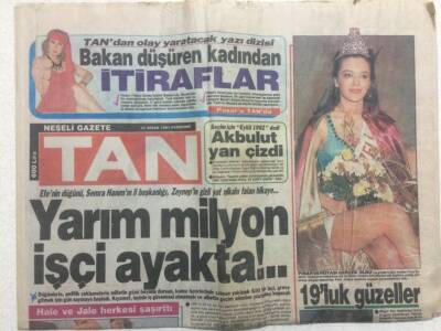 Tan Gazetesi 25 Nisan 1991 - Seren Dişi Kaplan GZ51787 - 1