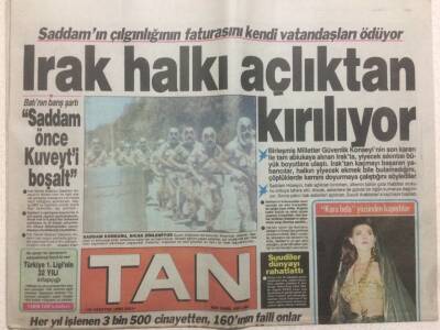 Tan Gazetesi 26 Ağustos 1990 - Irak Açlıktan Kırılıyor GZ51844 - 1