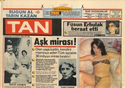 Tan Gazetesi 26 Aralık 1984 - Üç Dev Oyuncu Bir Arada * Gülşen Bubikoğlu - Cüneyt Arkın - Tarık Akan GZ114308 - 1