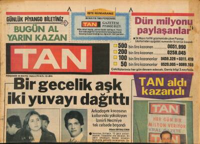 Tan Gazetesi 26 Mayıs 1983-Türkan Şoray 20 Yıldır Kafeste Yaşıyor-Azize Gencebay,Eski Kocası Orhan Gencebayı Kaptırdığı Sevim Emreyi Eliyle Besledi GZ127128 - 1