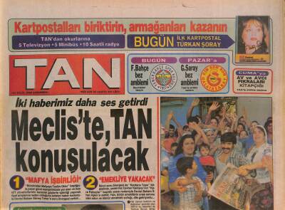 Tan Gazetesi 27 Eylül 1989 - Atinada Suikast - Mecliste TAN Konuşulacak GZ126299 - 1