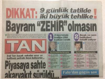 Tan Gazetesi 27 Haziran 1990 - Piyasaya Sahte Akaryakıt Sürüldü GZ51810 - 1