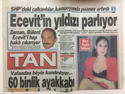 Tan Gazetesi 27 Kasım 1989 - Bülent Ecevitin Yıldızı Parlıyor GZ51828 - 1