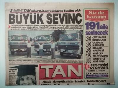 Tan Gazetesi 27 Temmuz 1990 Akıllı Amerikalılar Başka Konuşuyor Türkiyeye Muhtacız -GZ14887 - 1