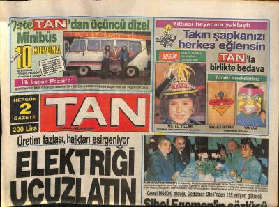 Tan Gazetesi 29 Aralık 1988 - İbrahim Tatlısesten 1988e Güle Güle GZ115774 - 1