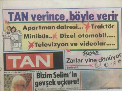 Tan Gazetesi 29 Eylül 1985 - Bizim Selimin Gevşek Uçkuru GZ512223 - 1