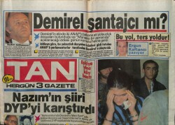Tan Gazetesi 29 Haziran 1987 - Nazım Hikmetin Şiiri DYPyi Karıştırdı GZ61860 - 1