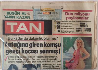 Tan Gazetesi 3 Ağustos 1983 - Sanatçı Kalitesi Çok Düştü Ajda Pekkan İbrahim Tatlısesi Suçladı GZ22791 - 1