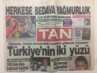 Tan Gazetesi 3 Aralık 1989 - Türkiyenin İki Yüzü GZ51609 - 1